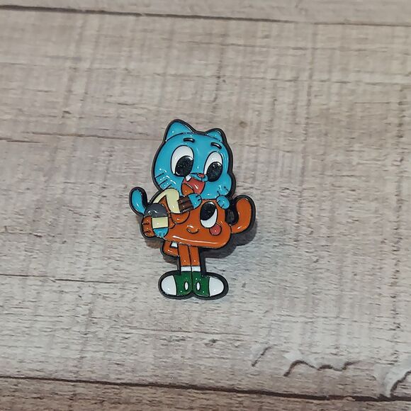 Amazing World of Gumball and Darwin Enamel Pin Cartoon Character - Picture 1 of 3